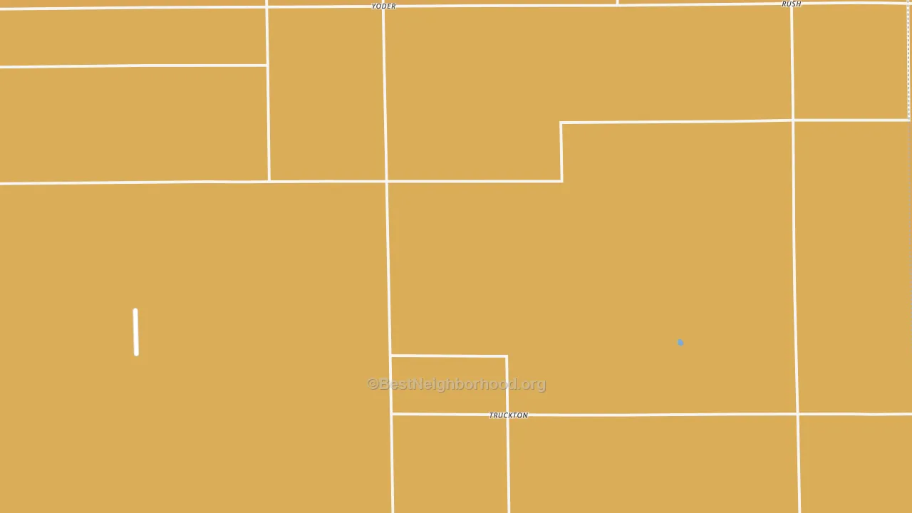 Map of the best neighborhoods in the 80864 area, with better matches in green and worse matches in red