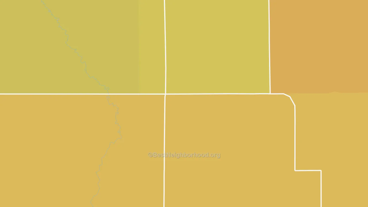 Map of the best neighborhoods in the 80928 area, with better matches in green and worse matches in red