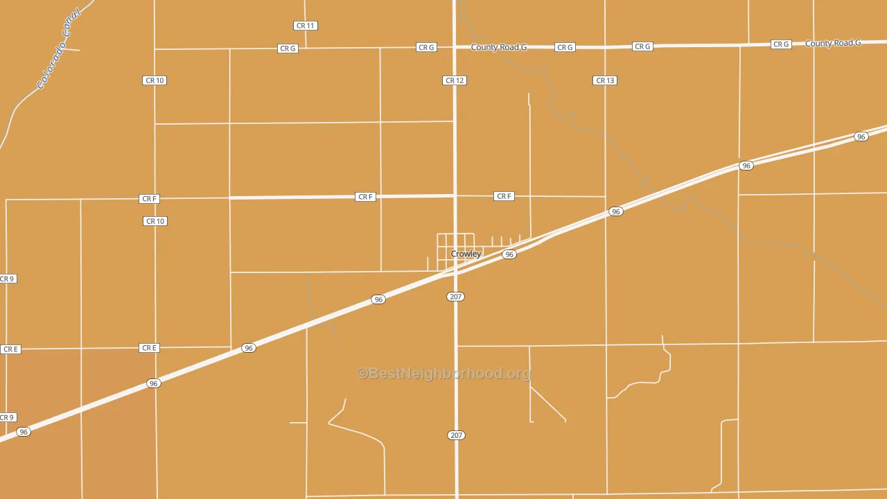 Map of the best neighborhoods in the 81033 area, with better matches in green and worse matches in red