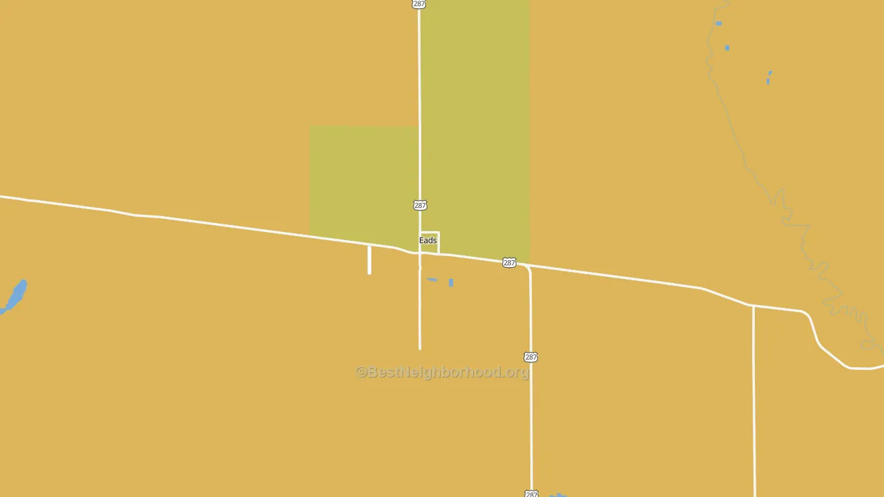 Map of the best neighborhoods in the 81036 area, with better matches in green and worse matches in red