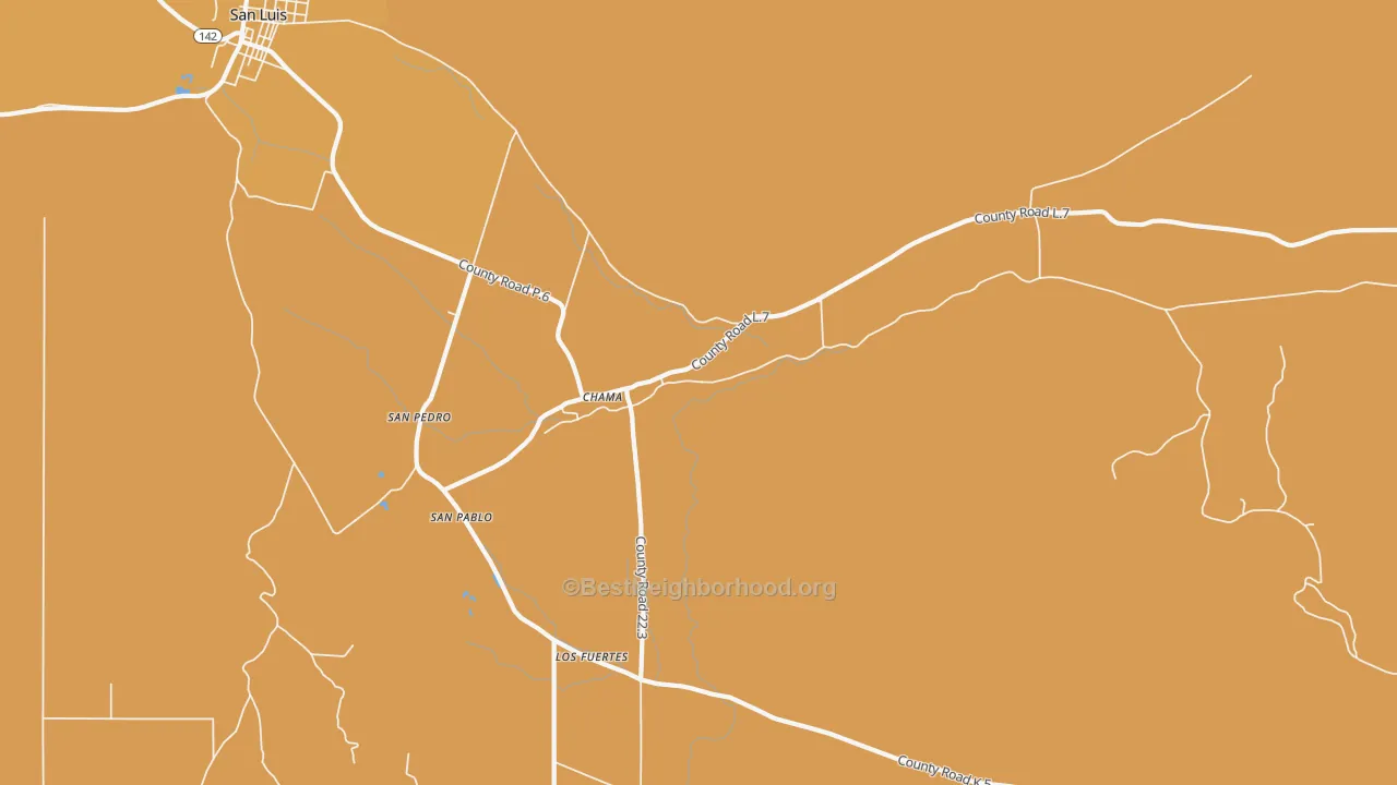 Map of the best neighborhoods in the 81126 area, with better matches in green and worse matches in red