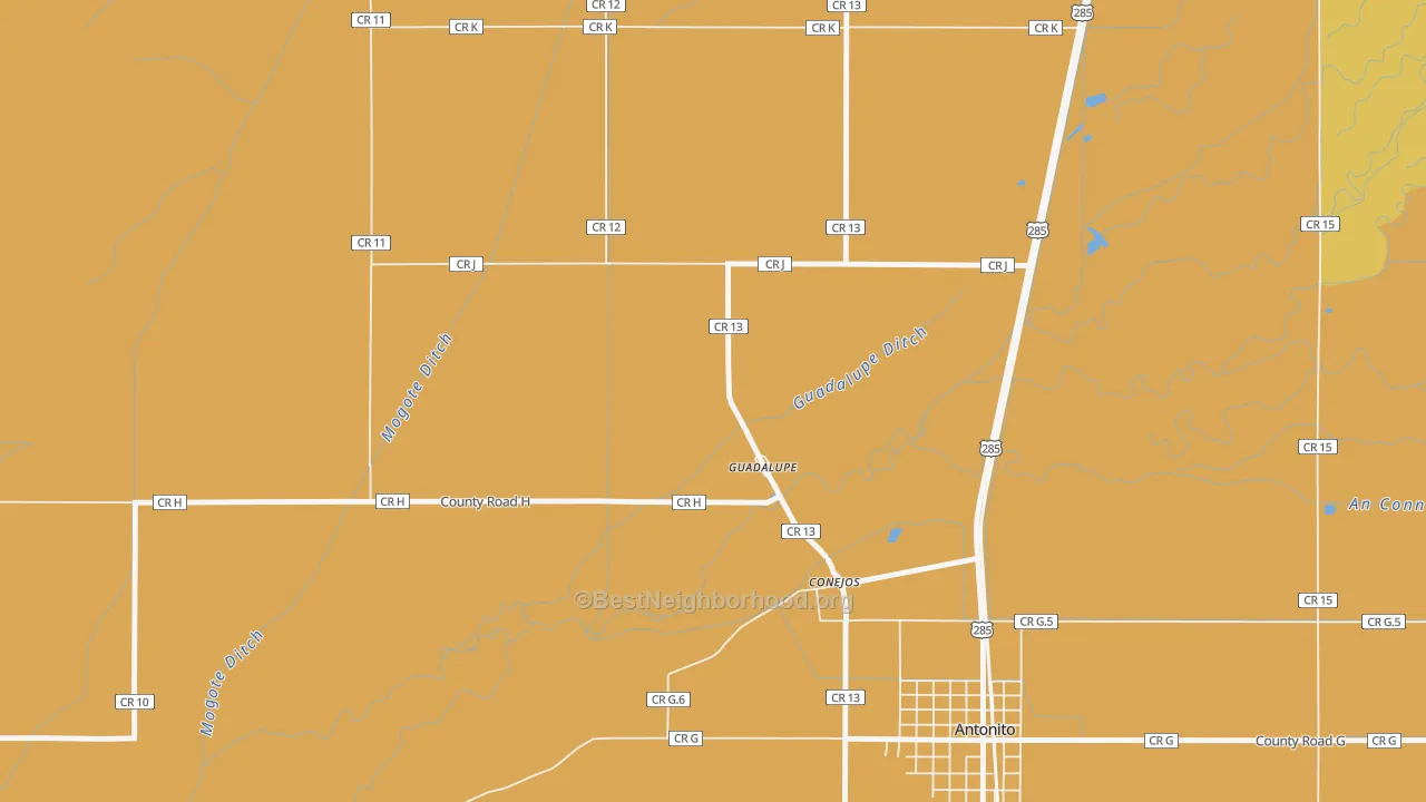 Map of the best neighborhoods in the 81129 area, with better matches in green and worse matches in red