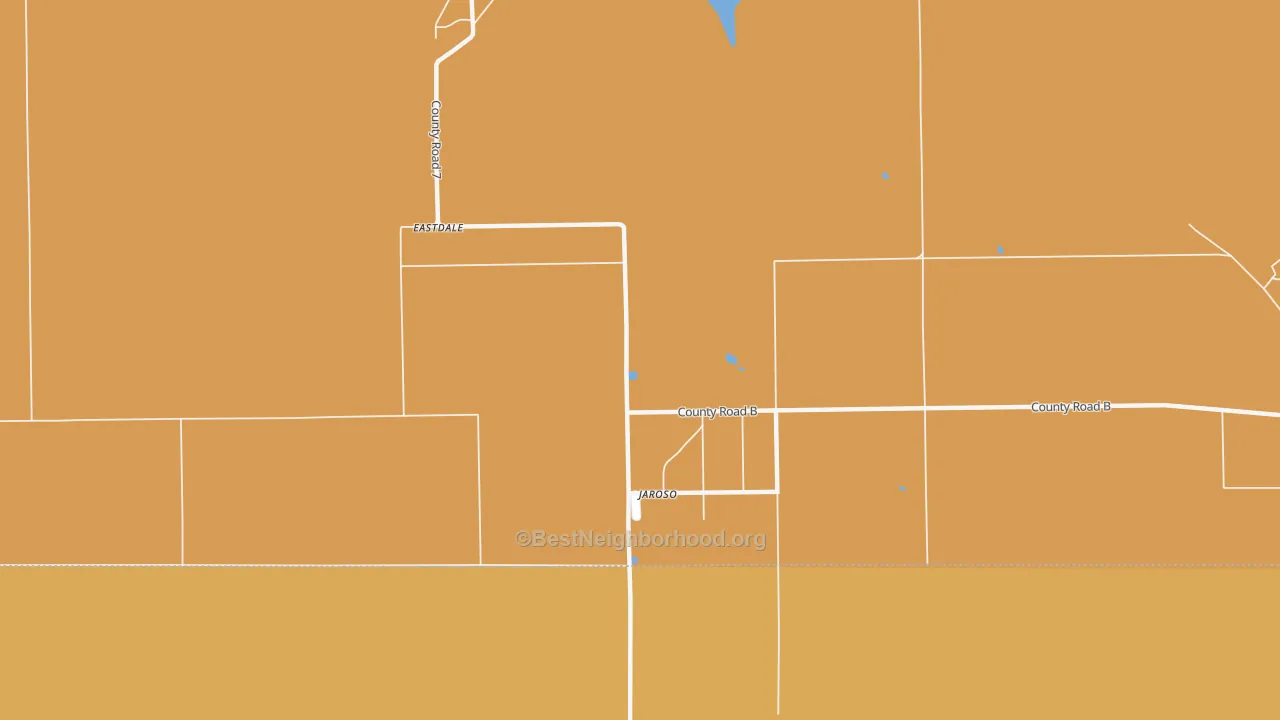 Map of the best neighborhoods in the 81138 area, with better matches in green and worse matches in red