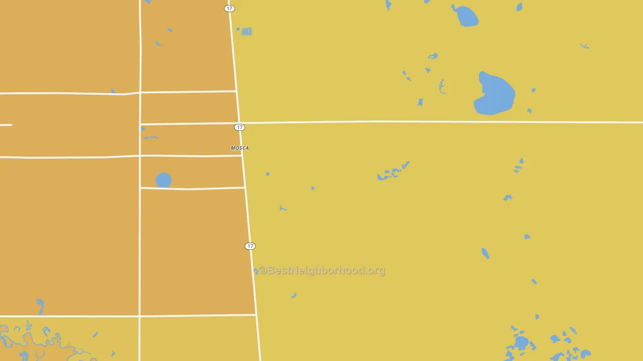 Map of the best neighborhoods in the 81146 area, with better matches in green and worse matches in red