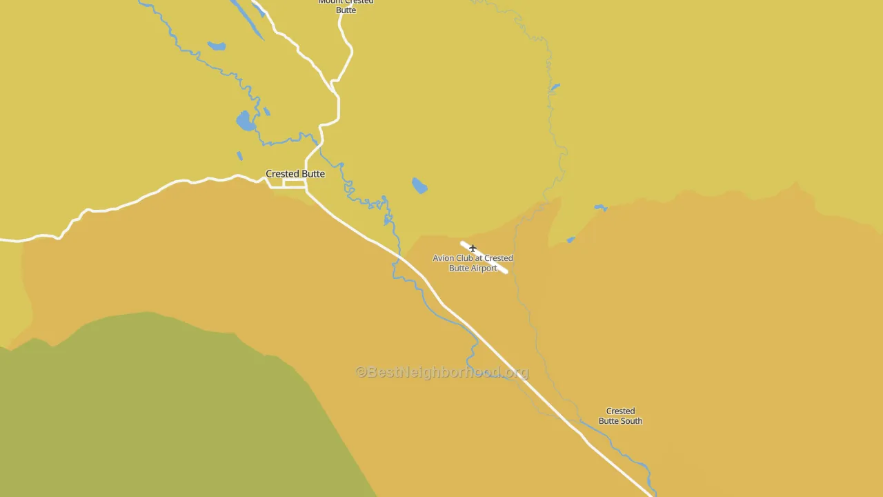 Map of the best neighborhoods in the 81224 area, with better matches in green and worse matches in red