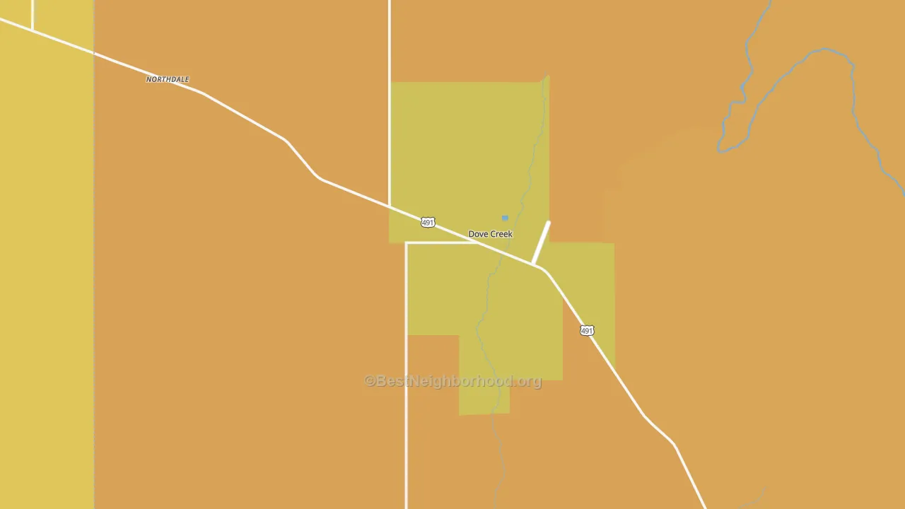 Map of the best neighborhoods in the 81324 area, with better matches in green and worse matches in red