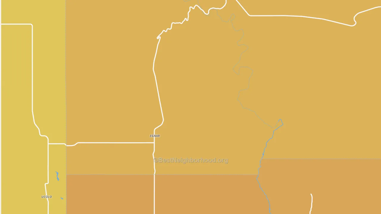 Map of the best neighborhoods in the 81325 area, with better matches in green and worse matches in red