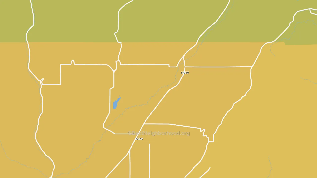 Map of the best neighborhoods in the 81326 area, with better matches in green and worse matches in red