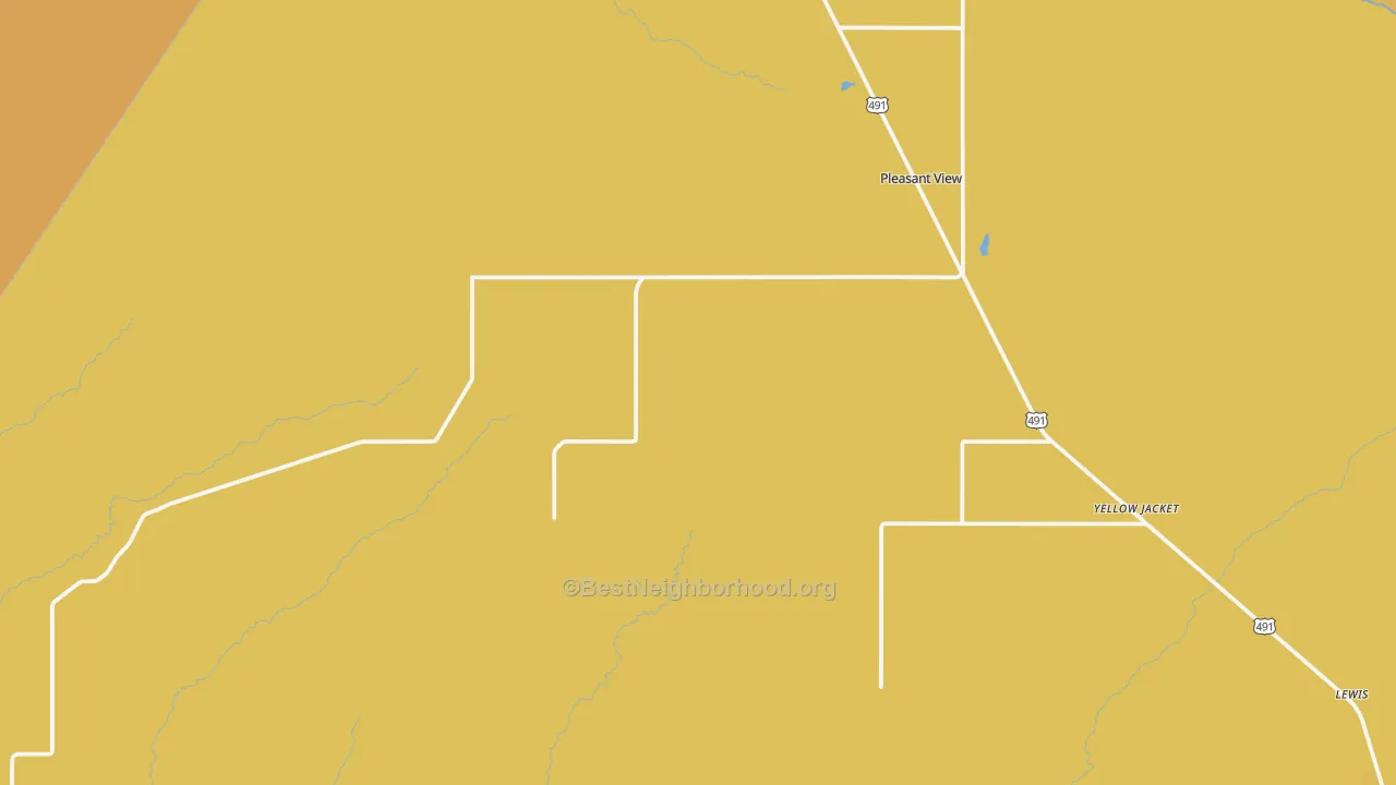 Map of the best neighborhoods in the 81331 area, with better matches in green and worse matches in red