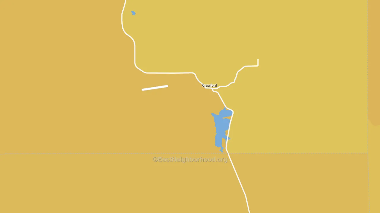 Map of the best neighborhoods in the 81415 area, with better matches in green and worse matches in red