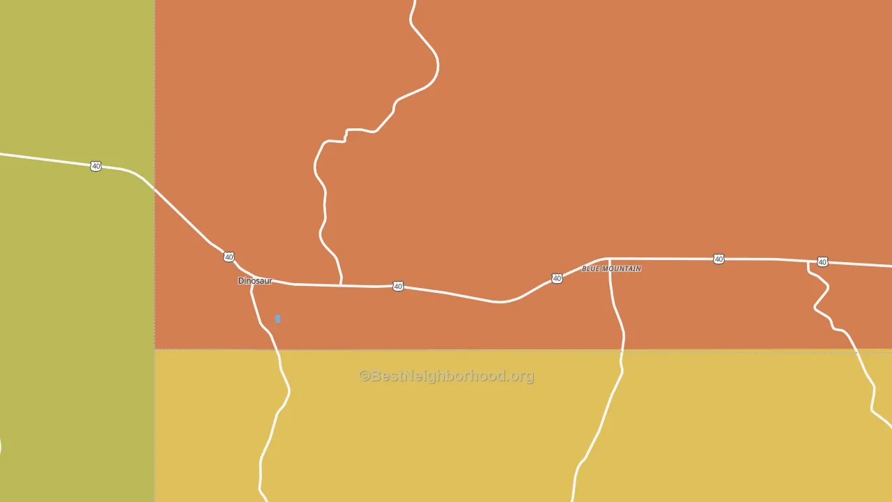 Map of the best neighborhoods in the 81610 area, with better matches in green and worse matches in red