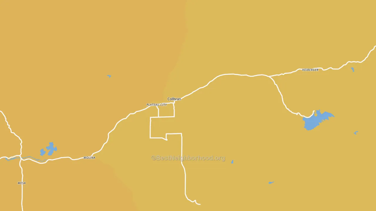 Map of the best neighborhoods in the 81624 area, with better matches in green and worse matches in red
