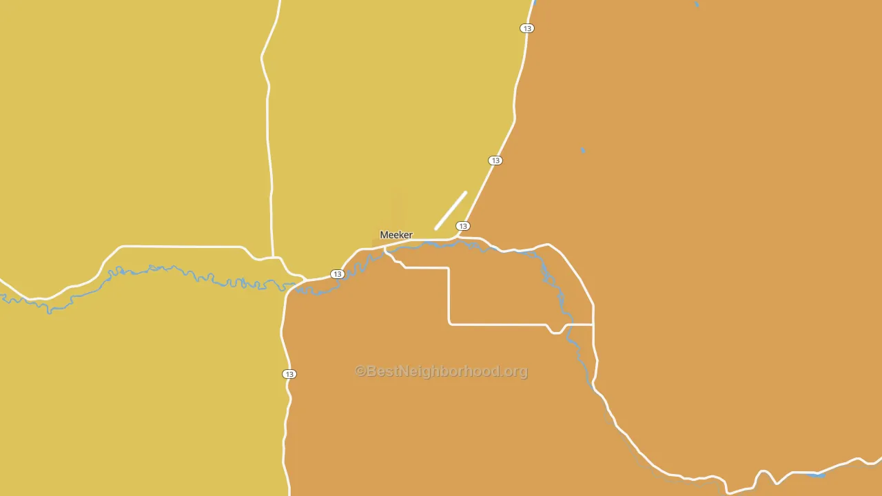 Map of the best neighborhoods in the 81641 area, with better matches in green and worse matches in red