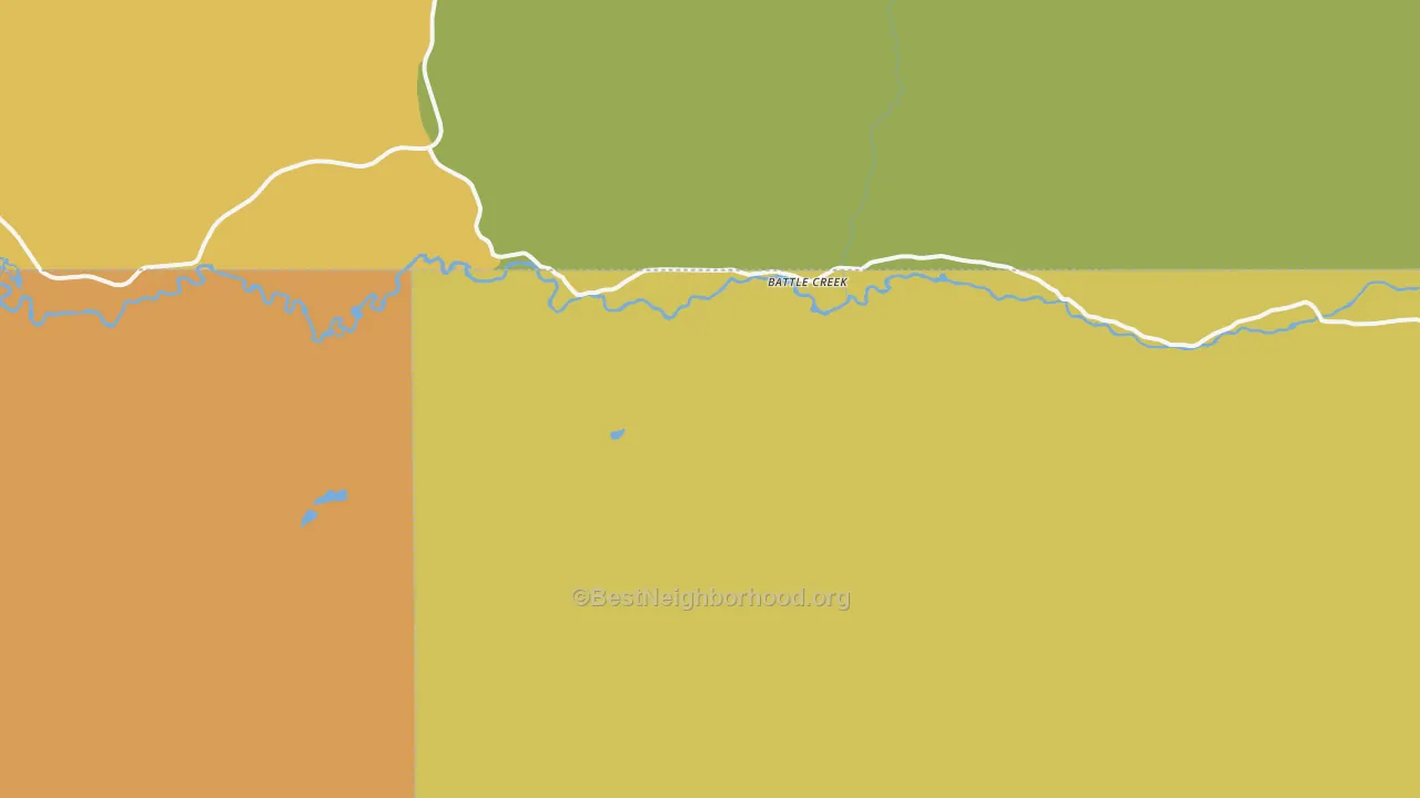 Map of the best neighborhoods in the 81653 area, with better matches in green and worse matches in red