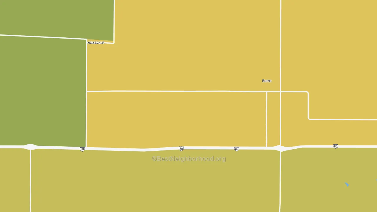Map of the best neighborhoods in the 82053 area, with better matches in green and worse matches in red