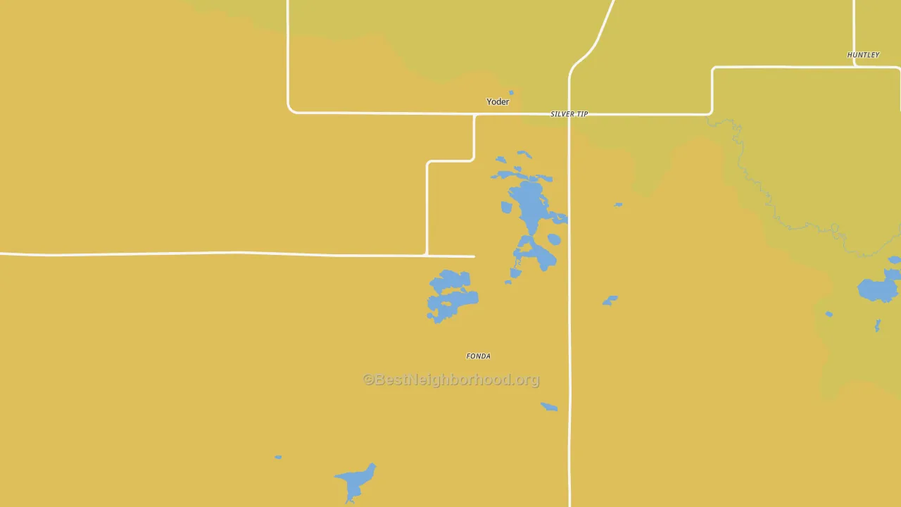 Map of the best neighborhoods in the 82244 area, with better matches in green and worse matches in red