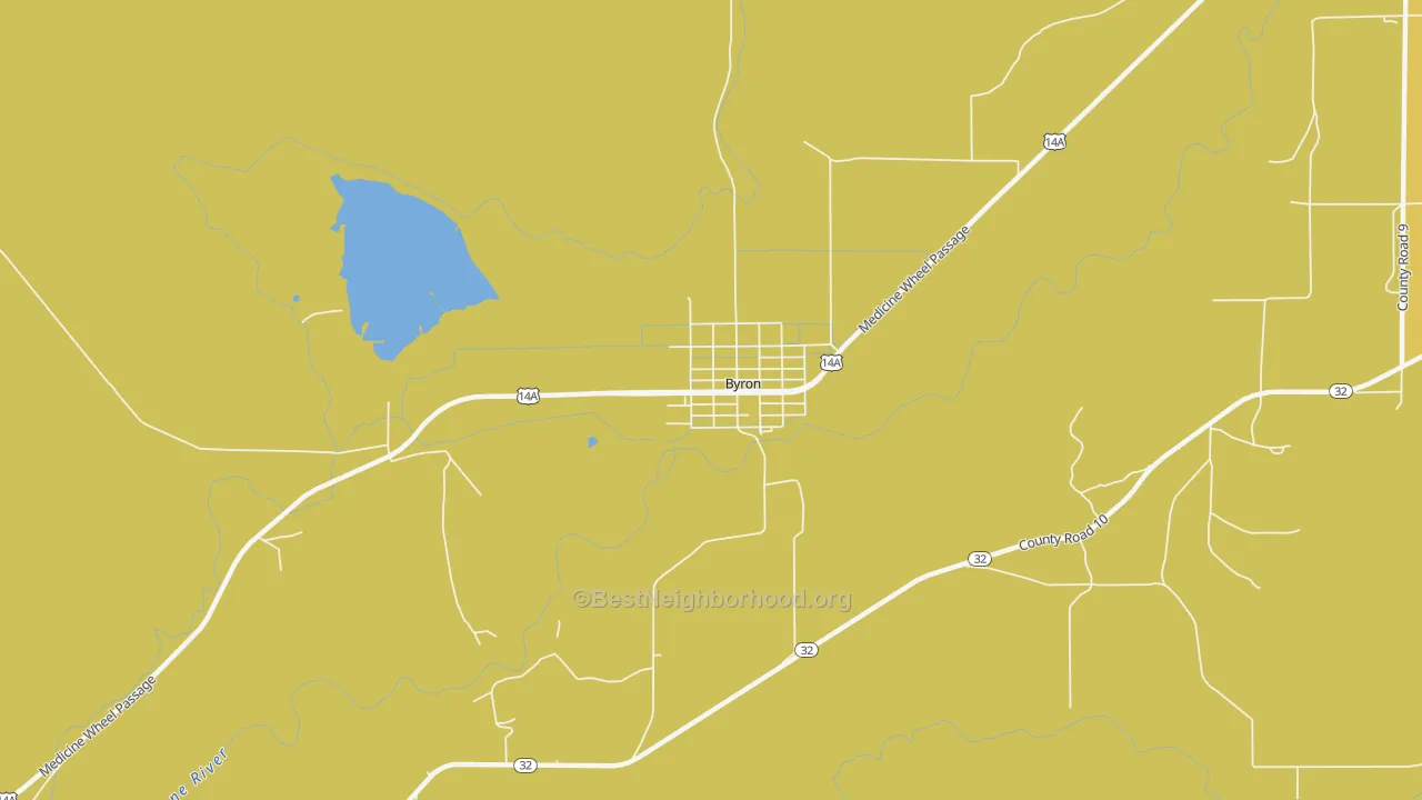 Map of the best neighborhoods in the 82412 area, with better matches in green and worse matches in red