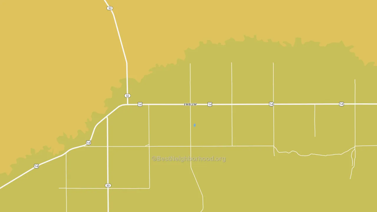 Map of the best neighborhoods in the 82422 area, with better matches in green and worse matches in red