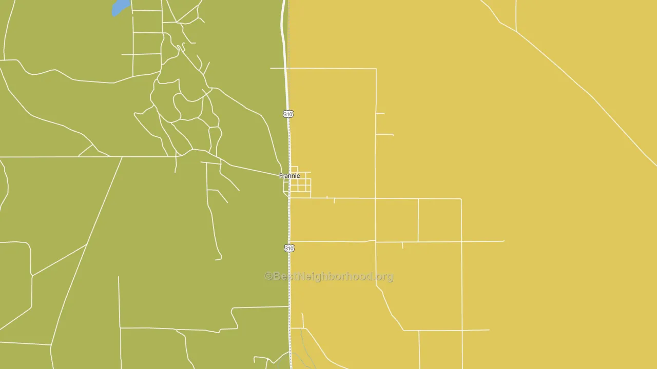 Map of the best neighborhoods in the 82423 area, with better matches in green and worse matches in red