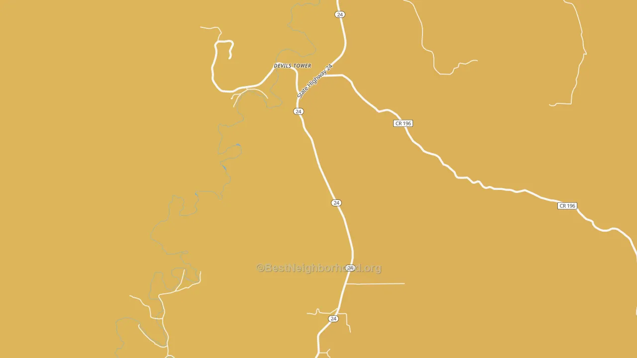 Map of the best neighborhoods in the 82714 area, with better matches in green and worse matches in red