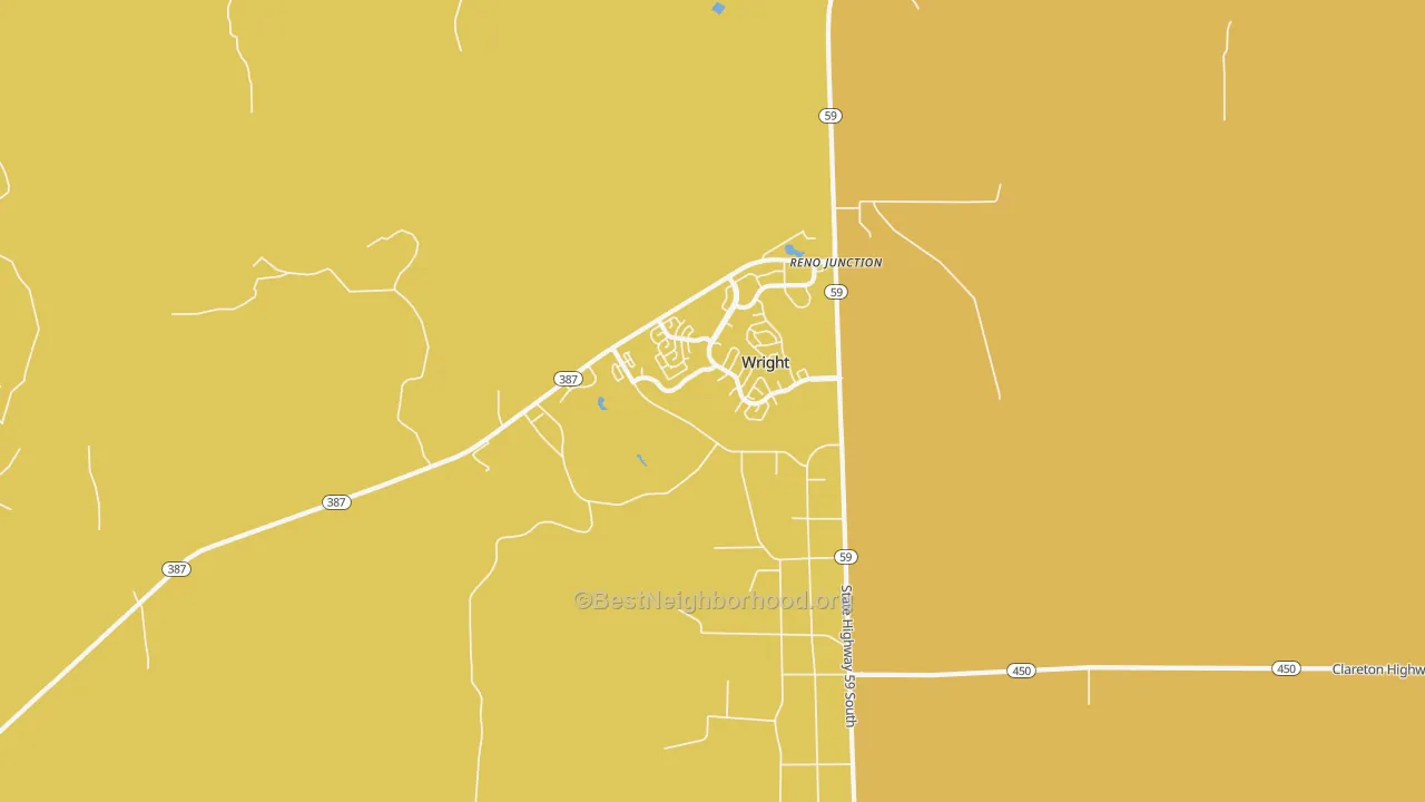 Map of the best neighborhoods in the 82732 area, with better matches in green and worse matches in red