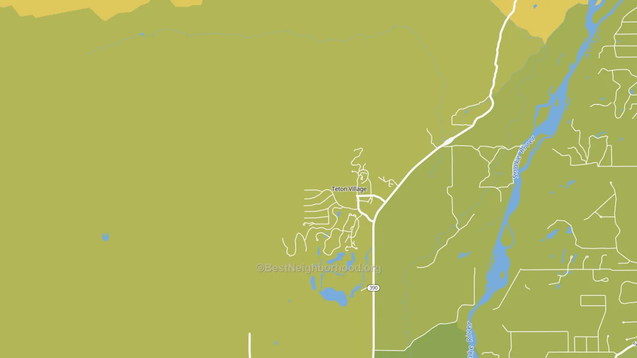 Map of the best neighborhoods in the 83025 area, with better matches in green and worse matches in red
