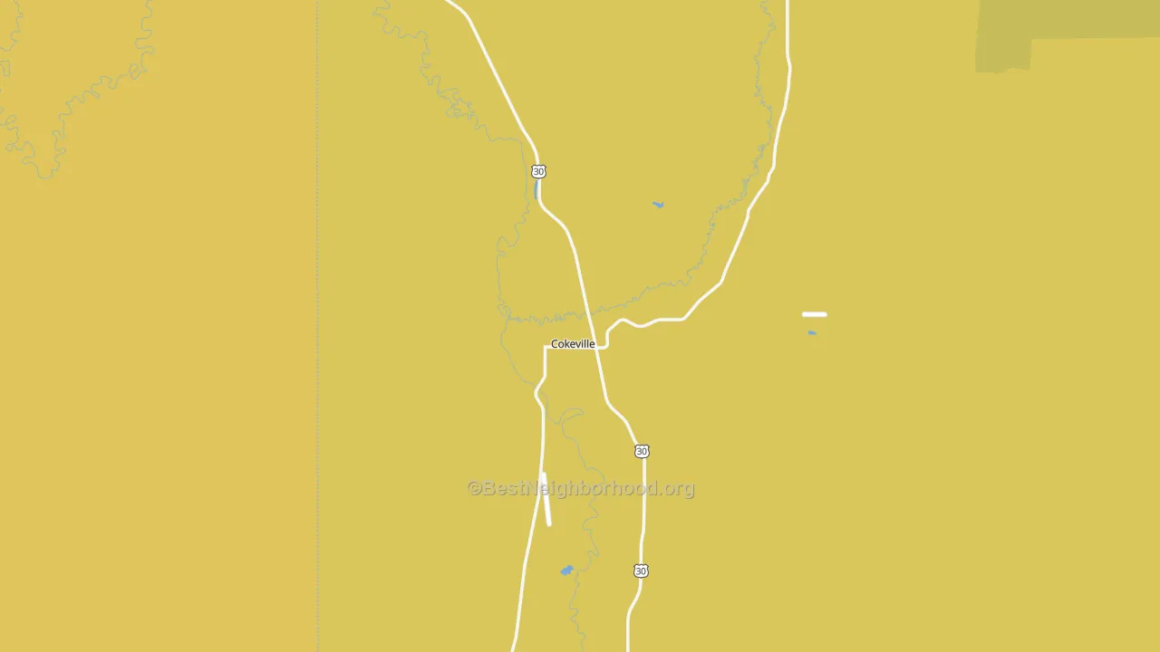 Map of the best neighborhoods in the 83114 area, with better matches in green and worse matches in red