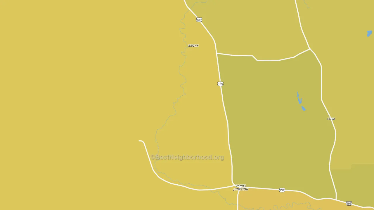 Map of the best neighborhoods in the 83115 area, with better matches in green and worse matches in red