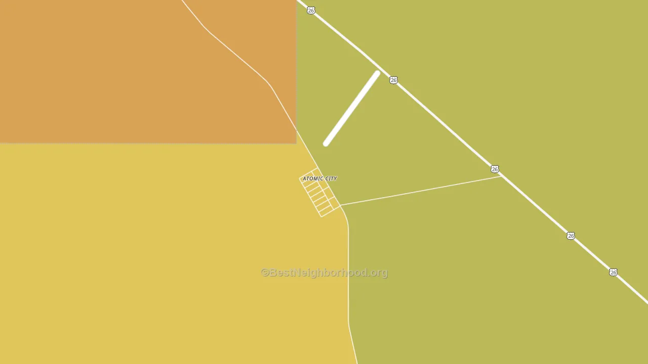 Map of the best neighborhoods in the 83215 area, with better matches in green and worse matches in red