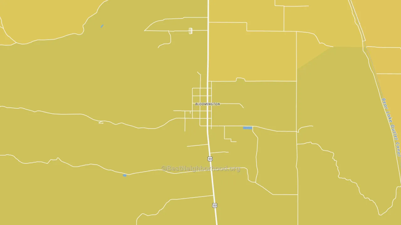 Map of the best neighborhoods in the 83223 area, with better matches in green and worse matches in red