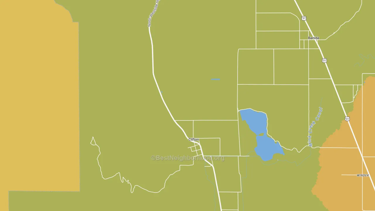 Map of the best neighborhoods in the 83228 area, with better matches in green and worse matches in red