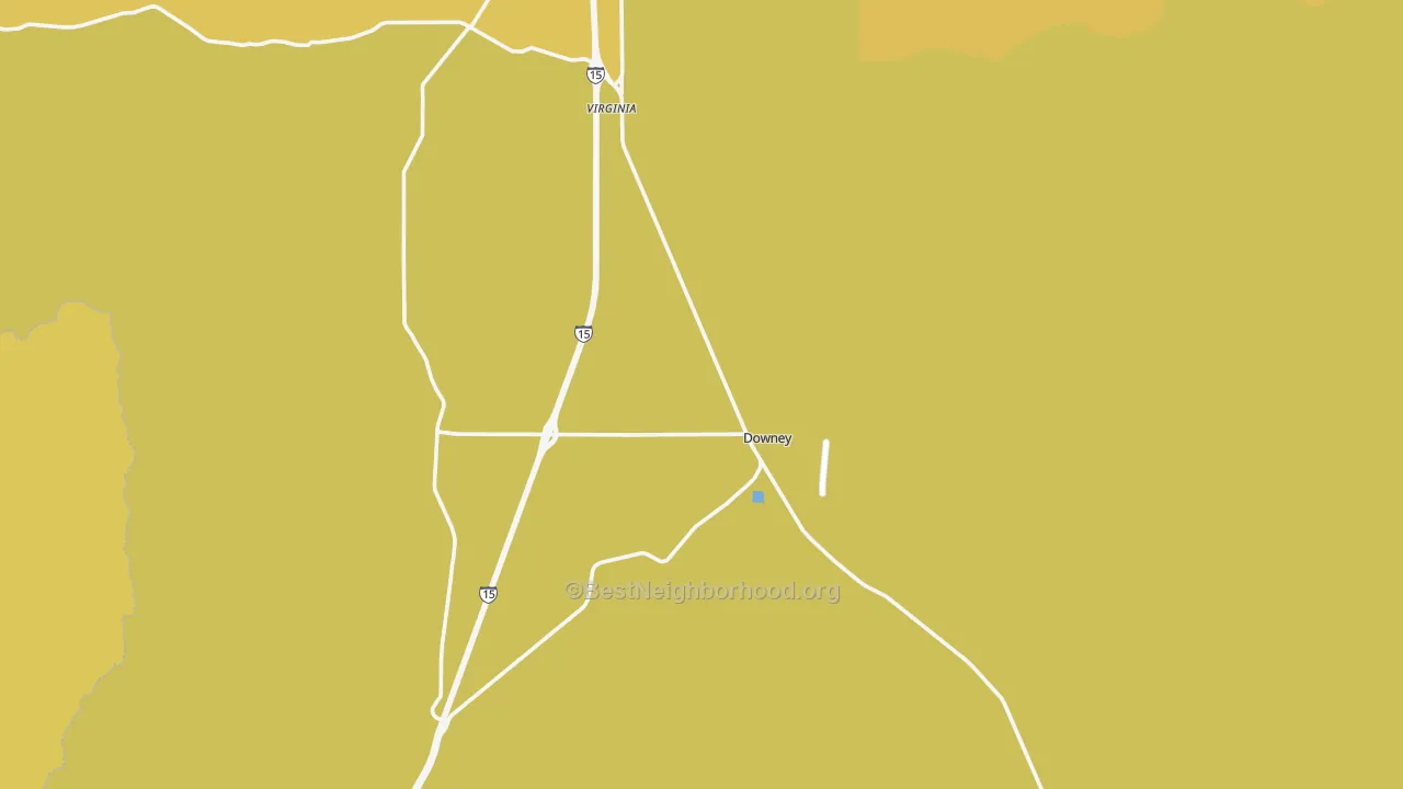 Map of the best neighborhoods in the 83234 area, with better matches in green and worse matches in red