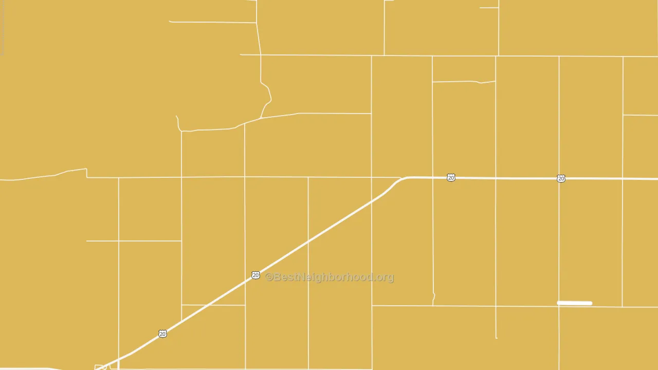 Map of the best neighborhoods in the 83322 area, with better matches in green and worse matches in red