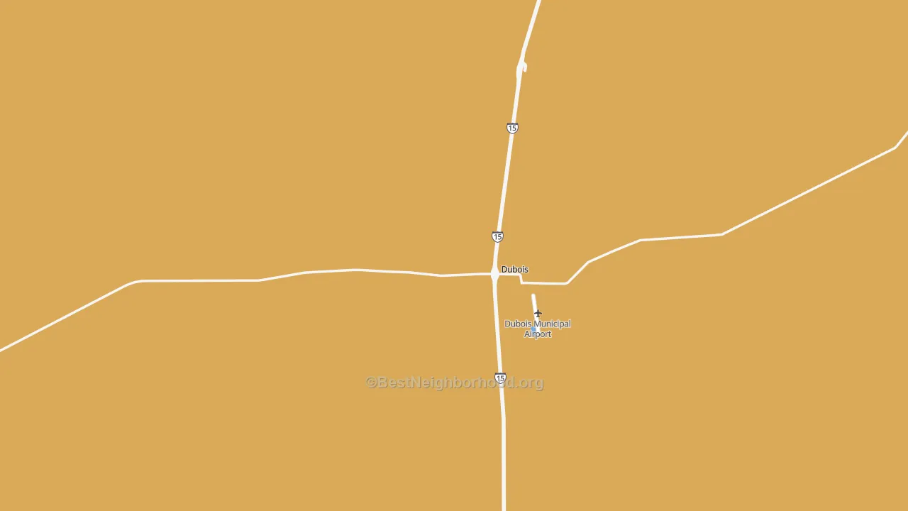 Map of the best neighborhoods in the 83423 area, with better matches in green and worse matches in red