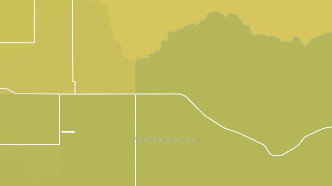 Map of the best neighborhoods in the 83436 area, with better matches in green and worse matches in red
