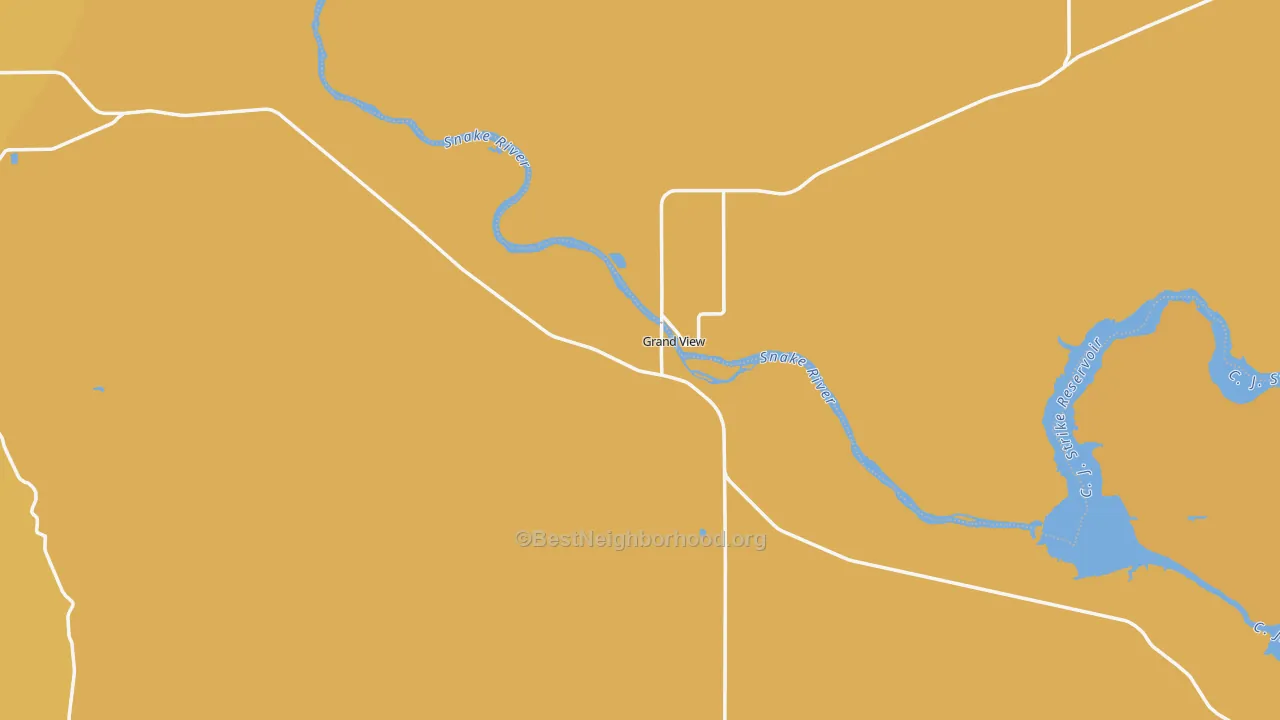 Map of the best neighborhoods in the 83624 area, with better matches in green and worse matches in red