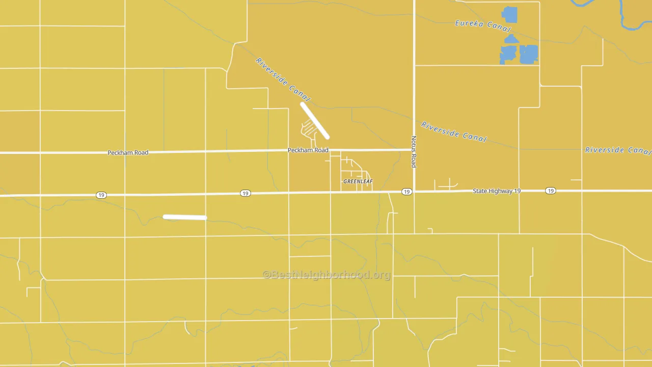 Map of the best neighborhoods in the 83626 area, with better matches in green and worse matches in red