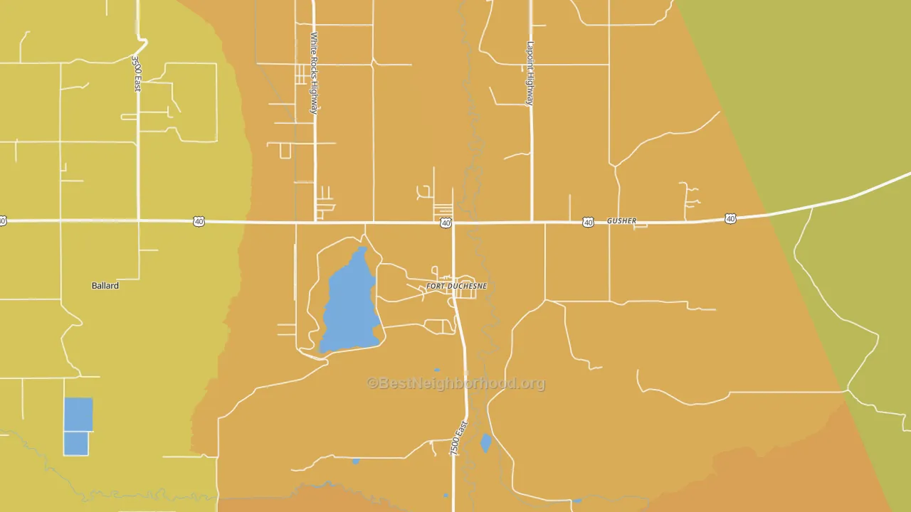 Map of the best neighborhoods in the 84026 area, with better matches in green and worse matches in red
