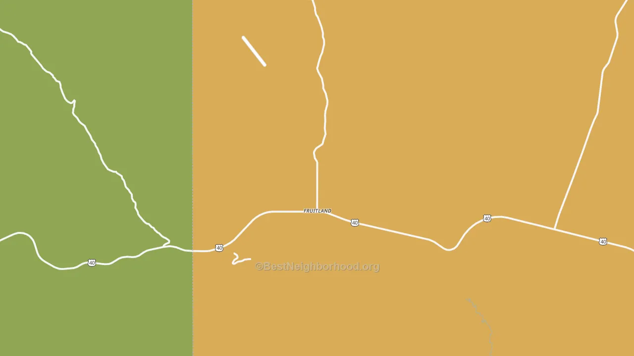Map of the best neighborhoods in the 84027 area, with better matches in green and worse matches in red