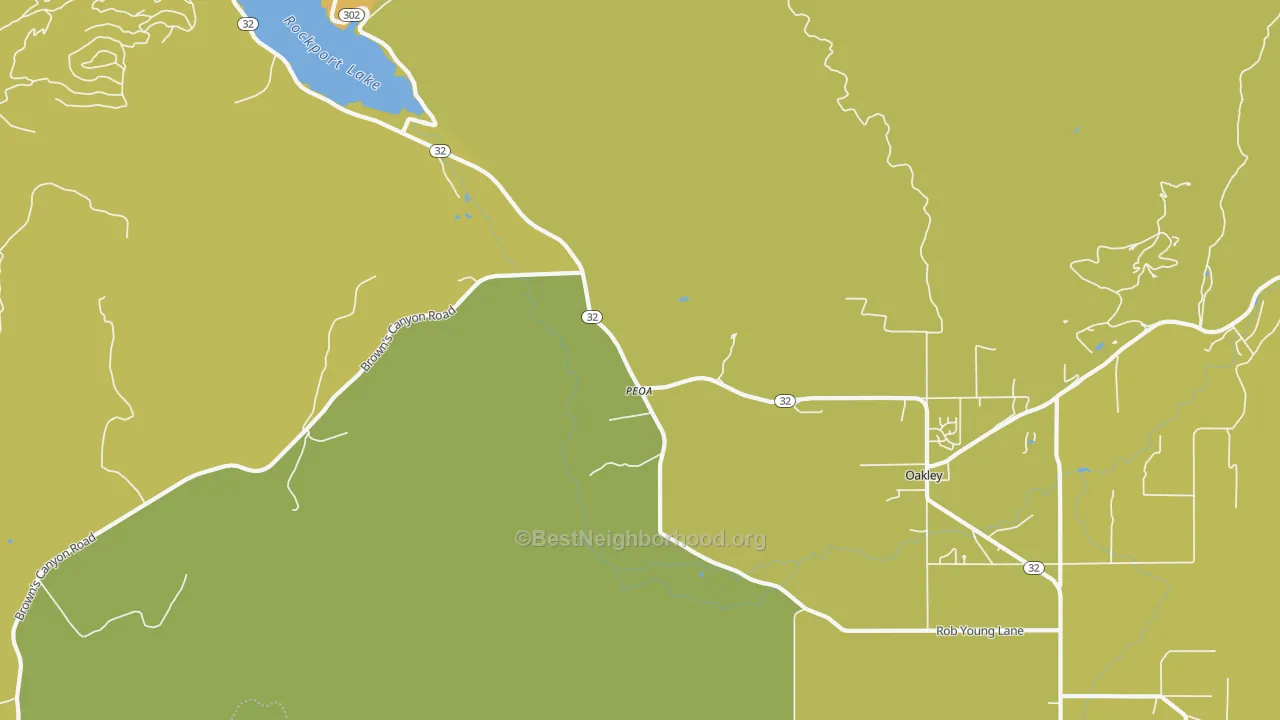 Map of the best neighborhoods in the 84061 area, with better matches in green and worse matches in red