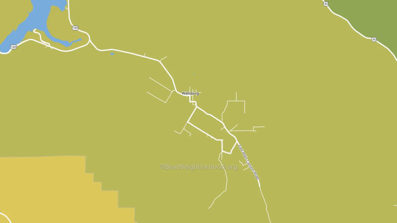Map of the best neighborhoods in the 84082 area, with better matches in green and worse matches in red