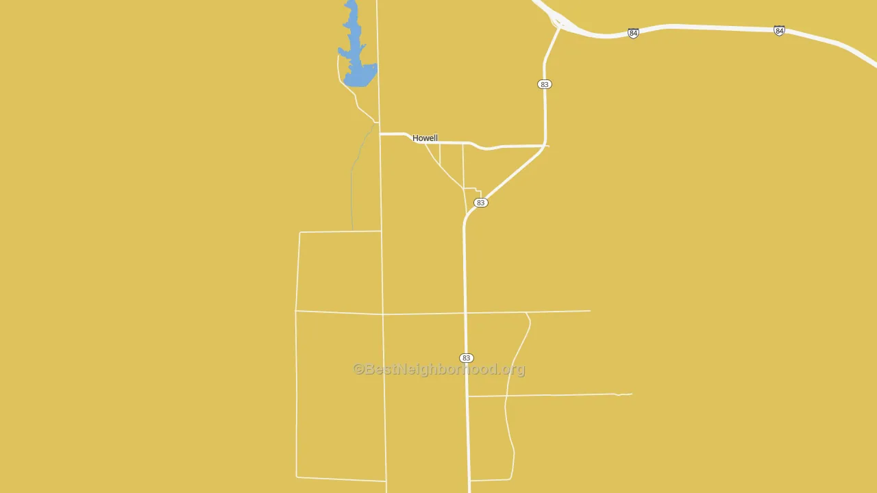 Map of the best neighborhoods in the 84316 area, with better matches in green and worse matches in red
