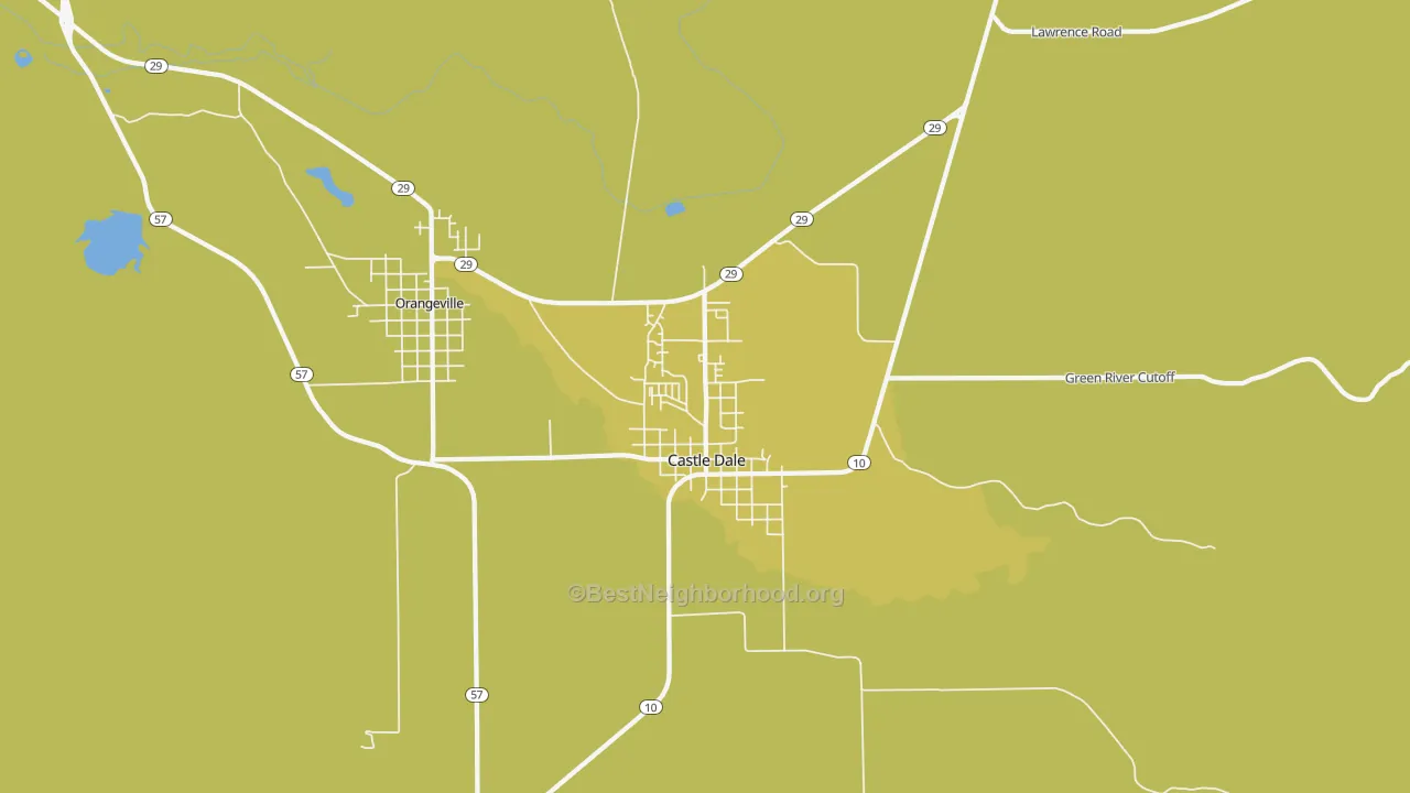 Map of the best neighborhoods in the 84513 area, with better matches in green and worse matches in red