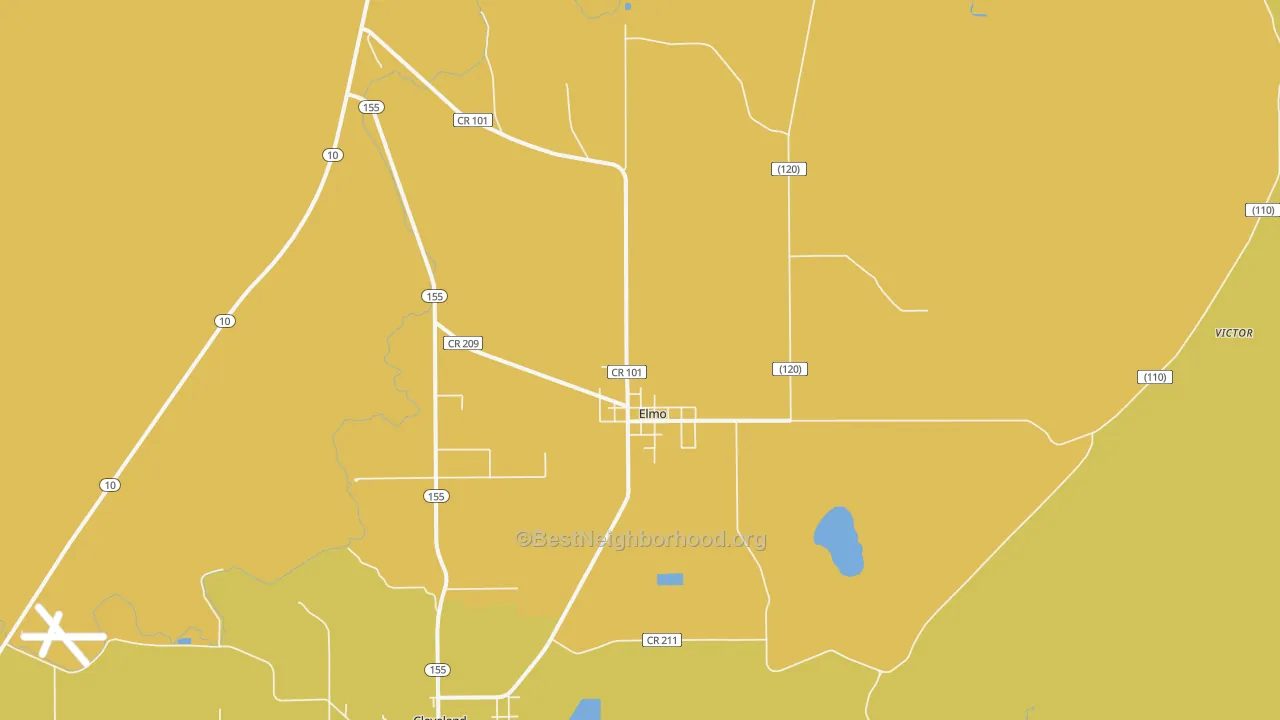 Map of the best neighborhoods in the 84521 area, with better matches in green and worse matches in red