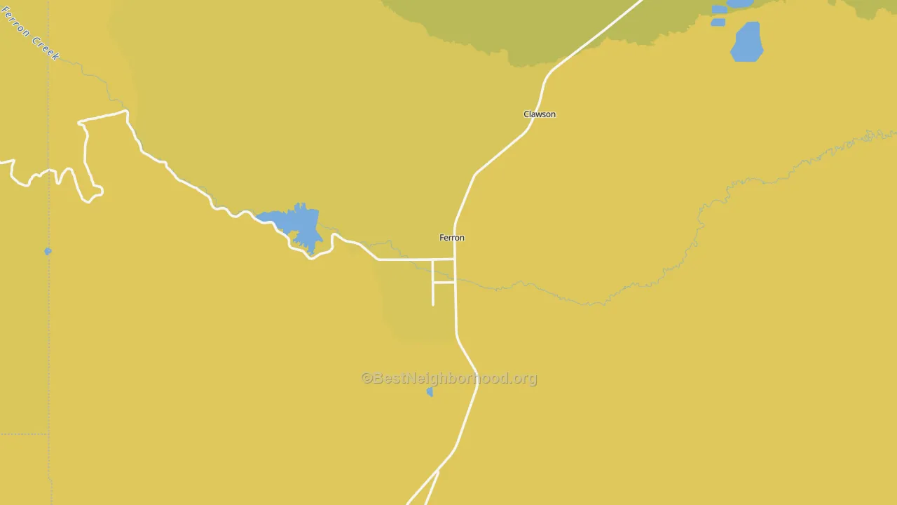 Map of the best neighborhoods in the 84523 area, with better matches in green and worse matches in red