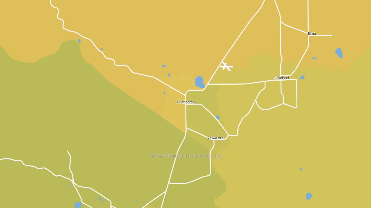 Map of the best neighborhoods in the 84528 area, with better matches in green and worse matches in red