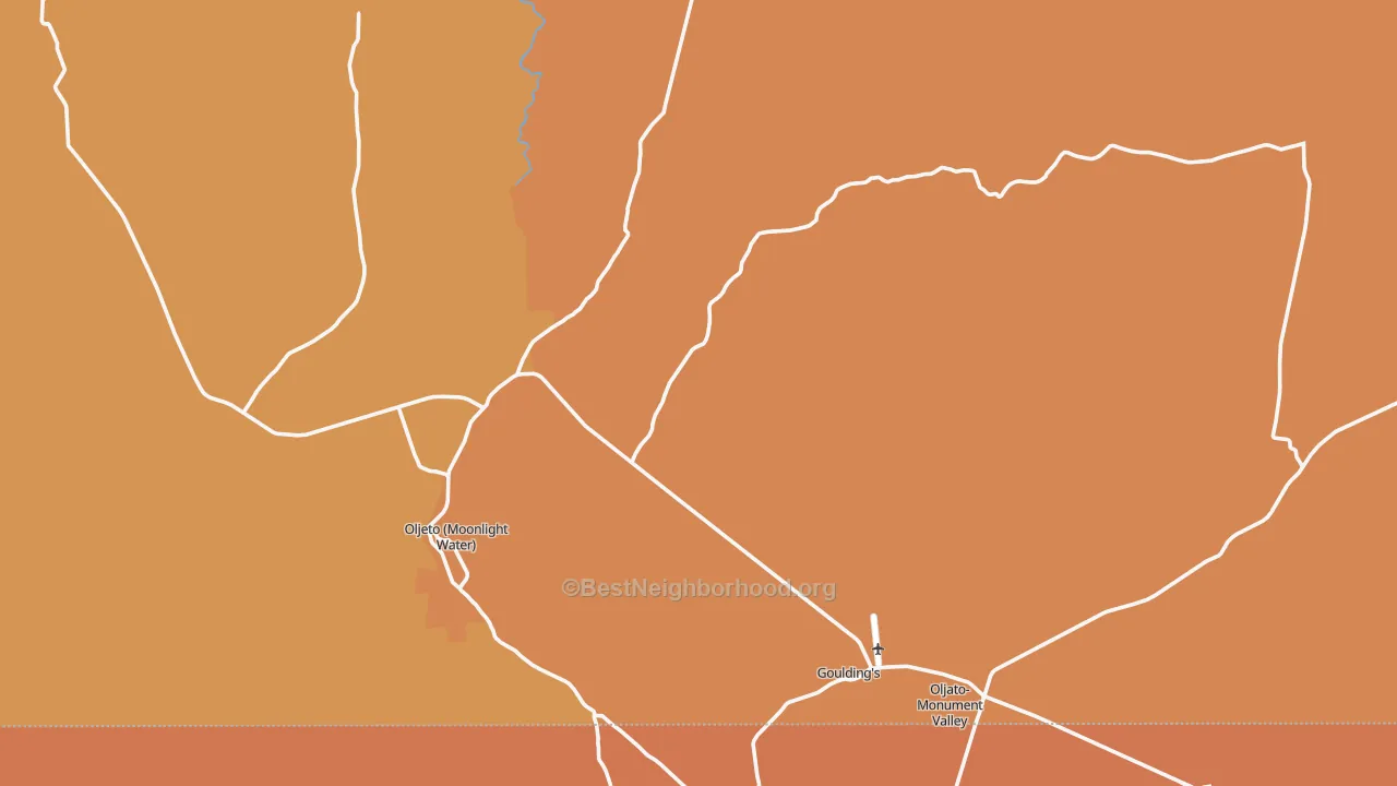 Map of the best neighborhoods in the 84536 area, with better matches in green and worse matches in red