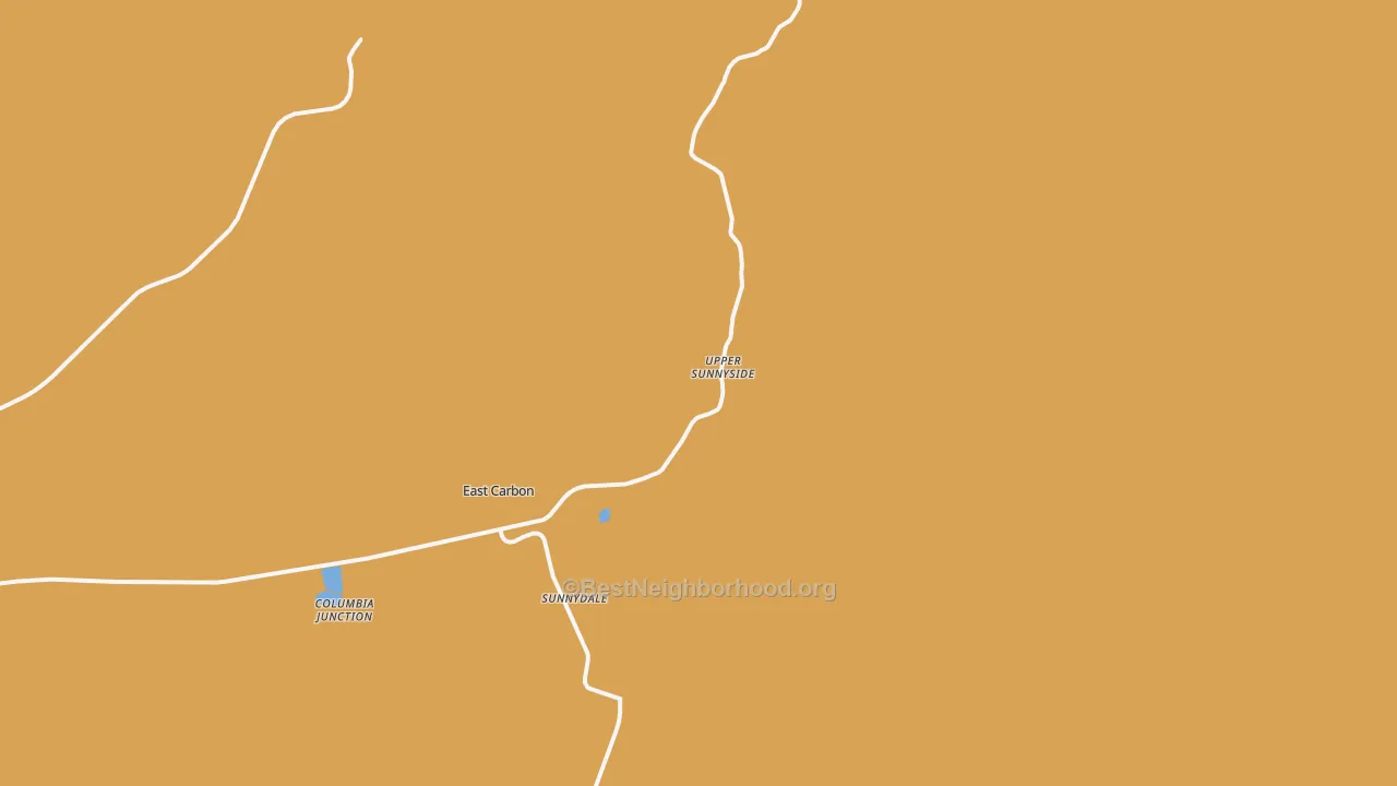 Map of the best neighborhoods in the 84539 area, with better matches in green and worse matches in red