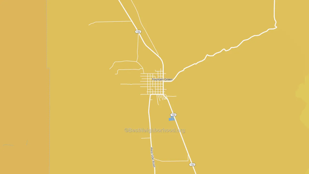 Map of the best neighborhoods in the 84632 area, with better matches in green and worse matches in red