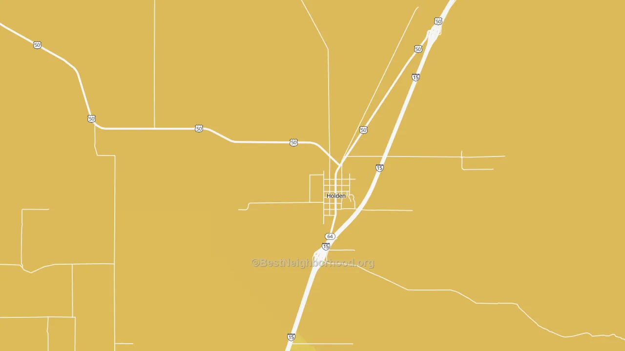 Map of the best neighborhoods in the 84636 area, with better matches in green and worse matches in red